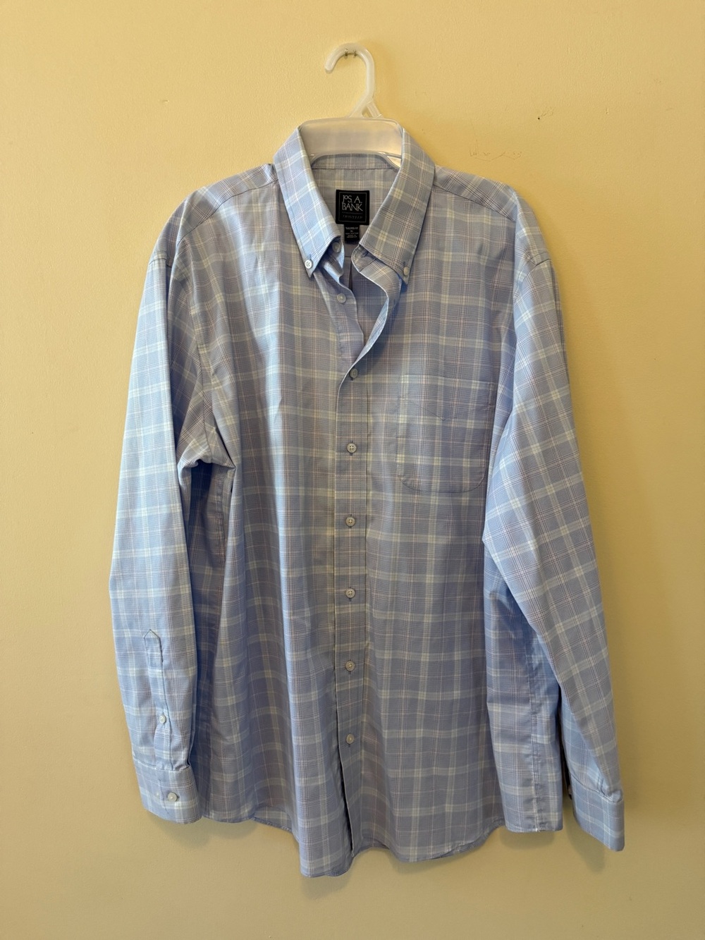 Jos. A. Bank Light Blue Plaid Dress Shirt - XL - Picture 3 of 11